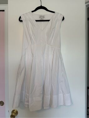 Rachel Zoe White V-Neck Fit-and-Flare Dress